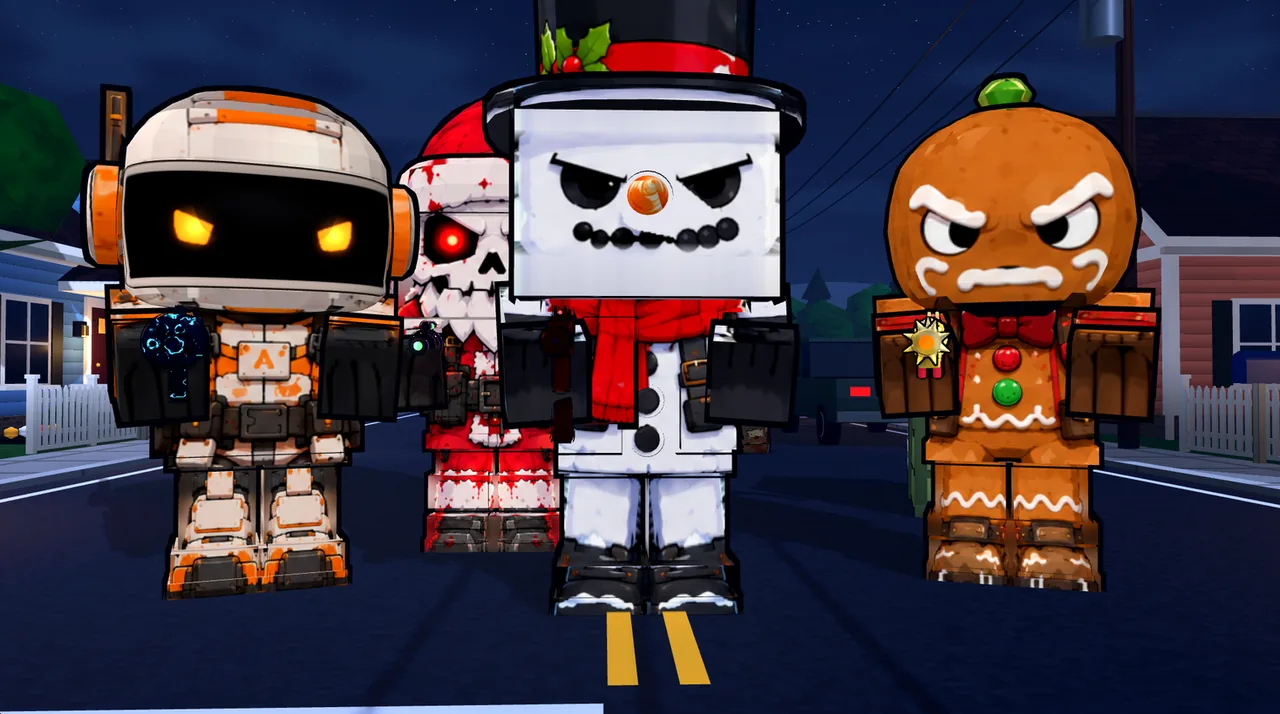 Four players fighting together in online co-op